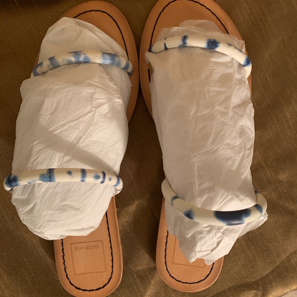 NIB-Dolce Vita Blue Tie-Dye Stella Slide Sandals.